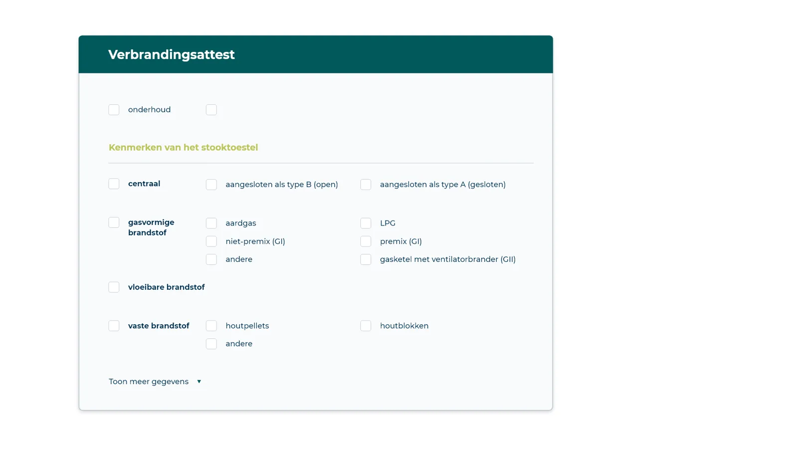 Verbrandingsattest vanuit BLOX